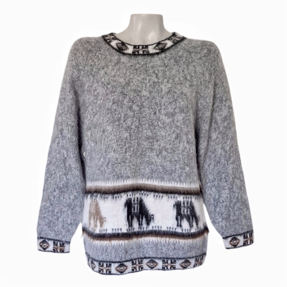 Source Unknown Sweaters - Alpaca Sweater Fuzzy Cozy Cabincore Peru Artisian L